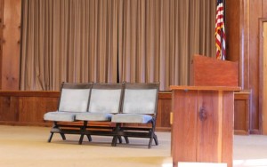 Our theater style chairs and podium are available with rentals