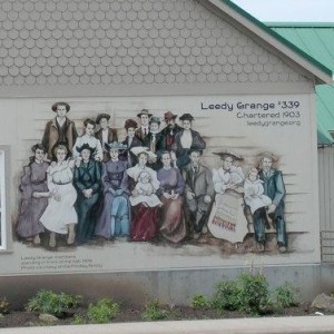 Mural on the side of Leedy Grange Hall