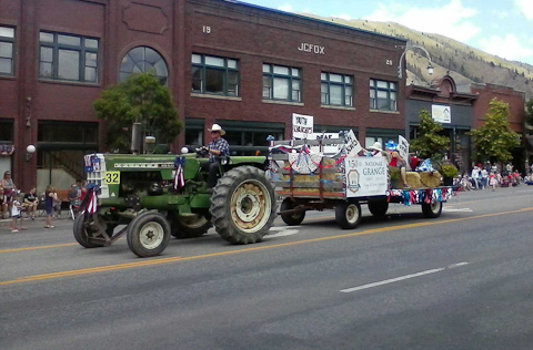 UBWR Grange float in Hailey 4th of July parade