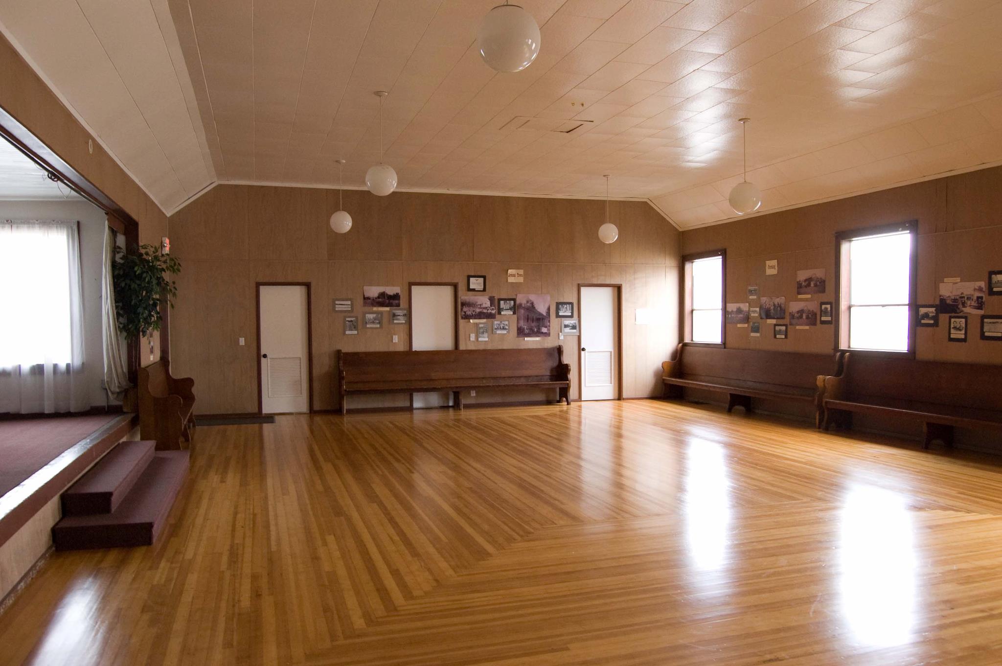 A picture of the main hall of Leedy Grange Hall