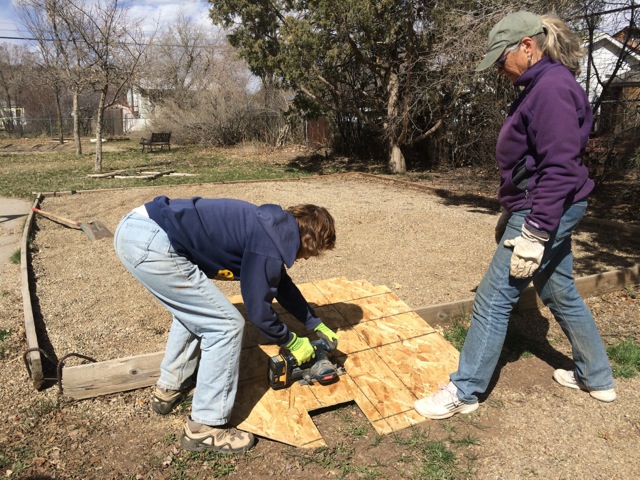 Kathryn and Ann get creative with scrap plywood transforming into dividers to create cubbies.