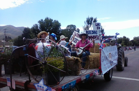 UBWR Grange float in Hailey 4th of July parade