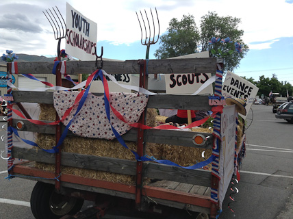 UBWR Grange Float in 2016 Hailey Fourth of July Parade